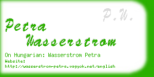 petra wasserstrom business card